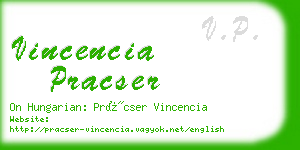 vincencia pracser business card